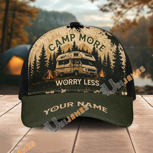 Unijames Personalized Camp More Worry Less RV Mesh Trucker Cap