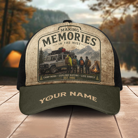 Unijames Personalized Memories in the Mist With Friends Mesh Trucker Cap