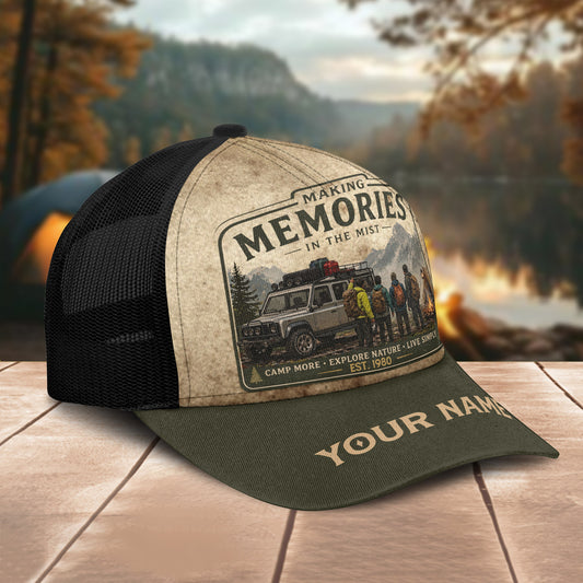 Unijames Personalized Memories in the Mist With Friends Mesh Trucker Cap