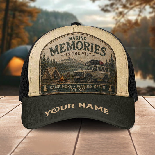 Unijames Personalized Making Memories In The Mist Camp More Wander Often Mesh Cap