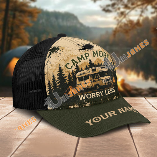 Unijames Personalized Camp More Worry Less RV Mesh Trucker Cap