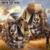 UniJames Personalized Name Distressed Watercolor Bay Horse Portrait 3D Hoodie