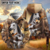 UniJames Personalized Name Distressed Watercolor Bay Horse Portrait 3D Hoodie