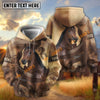 UniJames Personalized Name Distressed Watercolor Bay Horse Portrait 3D Hoodie