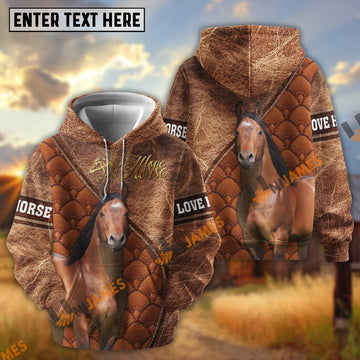 UniJames Scalloped Leather Horse 3D Hoodie (9 breeds)