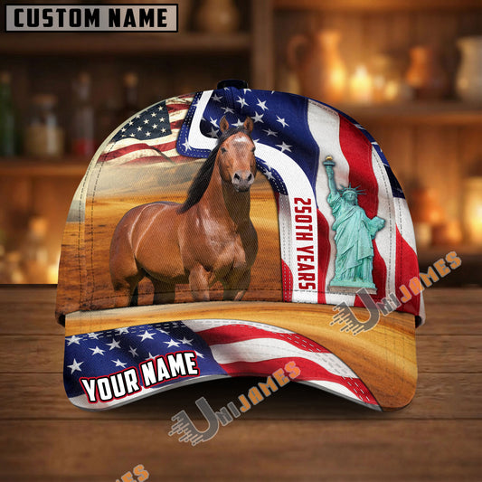 Unijames Personalized USA 250th Anniversary Horse & Liberty Cap