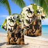UniJames Cowboy Riding Galloping Horse Western Hawaiian Shirt