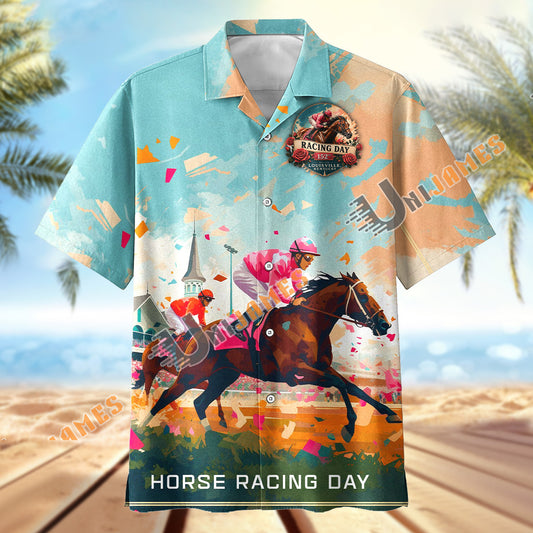 Unijames Horse Racing Day Hawaiian Shirt