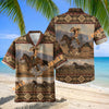 UniJames Western Cowboy Riding Horse Aztec Pattern Hawaiian Shirt