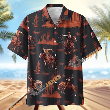 Unijames Western Cowboy Riding Horse Desert Hawaiian Shirt