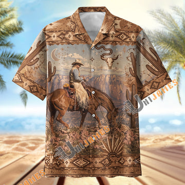 Unijames Cowboy Country Western Hawaiian Shirt