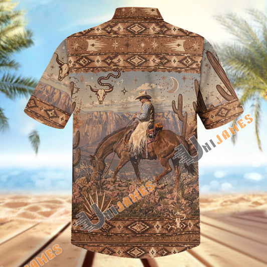 Unijames Cowboy Country Western Hawaiian Shirt