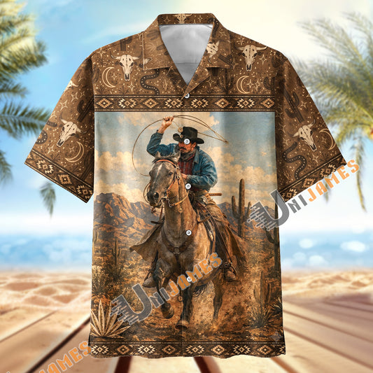 Unijames Lasso Rider Cowboy Hawaiian Shirt