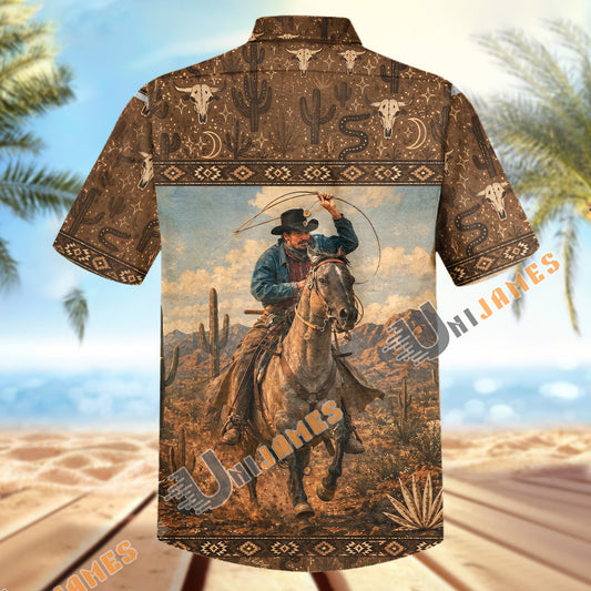 Unijames Lasso Rider Cowboy Hawaiian Shirt