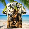 UniJames Cowboy Riding Galloping Horse Western Hawaiian Shirt