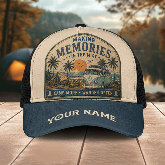 Unijames Personalized Vintage Misty Memories Campfire Cap Mesh Trucker Cap