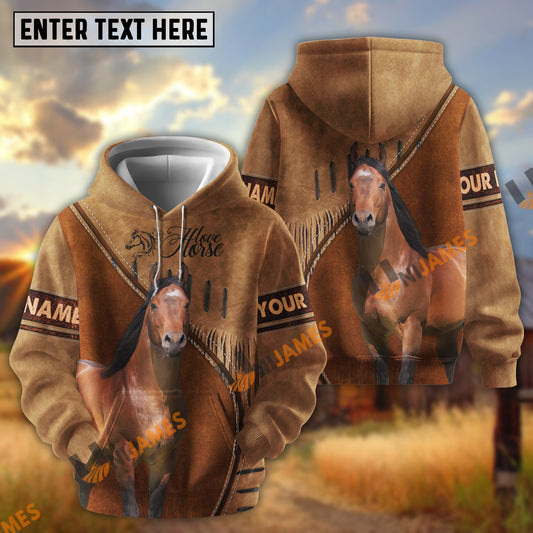 UniJames Western Fringe Suede Horse Personalized Name 3D Hoodie (9 Breeds)