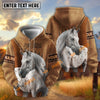 UniJames Western Fringe Suede Horse Personalized Name 3D Hoodie (9 Breeds)