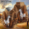 UniJames Western Fringe Suede Horse Personalized Name 3D Hoodie (9 Breeds)