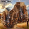UniJames Western Fringe Suede Horse Personalized Name 3D Hoodie (9 Breeds)