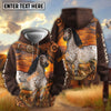 UniJames Western Tooled Leather Sunset Ranch Horse Personalized Name Hoodie (9 Breeds)