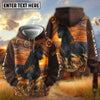 UniJames Western Tooled Leather Sunset Ranch Horse Personalized Name Hoodie (9 Breeds)