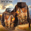 UniJames Western Tooled Leather Sunset Ranch Horse Personalized Name Hoodie (9 Breeds)
