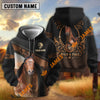 UniJames Personalized Name “Wild & Free” Horse Hoodie – Black Western Leather-Look Lasso Horseshoe All-Over Print