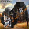 UniJames Personalized Name “Wild & Free” Horse Hoodie – Black Western Leather-Look Lasso Horseshoe All-Over Print