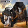 UniJames Personalized Name “Wild & Free” Horse Hoodie – Black Western Leather-Look Lasso Horseshoe All-Over Print