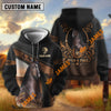 UniJames Personalized Name “Wild & Free” Horse Hoodie – Black Western Leather-Look Lasso Horseshoe All-Over Print