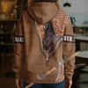 UniJames Hackney Horse Faux Zipper Tooled Leather 3D Hoodie