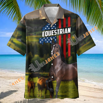 Unijames Hackney Horse Equestrian Pasture Hawaiian Shirt