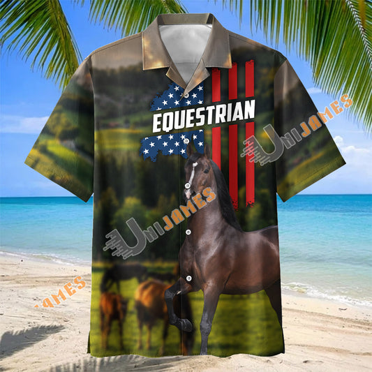 Unijames Hackney Horse Equestrian Pasture Hawaiian Shirt