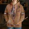 UniJames Hackney Horse Faux Zipper Tooled Leather 3D Hoodie
