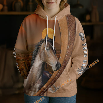 Unijames Personalized Hackney Horse Desert Sunset Texture Hoodie