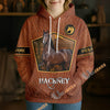 UniJames Personalized Hackney Horse Faux Leather 3D Hoodie