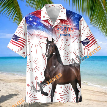 Unijames Hackney Horse America 250 Years of Freedom Hawaiian Shirt
