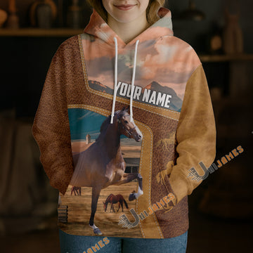 Unijames Personalized Hackney Horse Farm Texture Hoodie