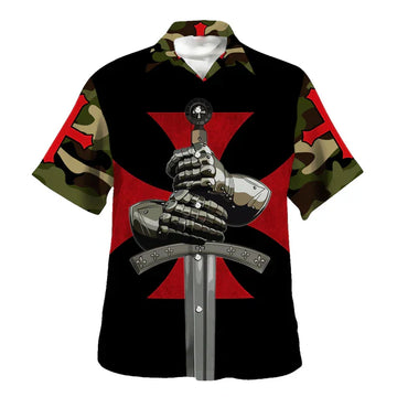 UniJames Hand Of A Warrior A Child Of God Hawaiian Shirt - Christian Hawaiian Shirt - Religious Hawaiian Shirts