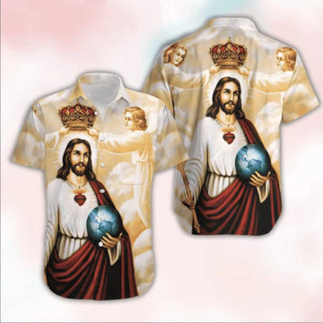 UniJames Happy Easter Sunday Jesus He Is Risen Hallelujah Hawaiian Aloha Shirts - Christian Hawaiian Shirt for Men Women