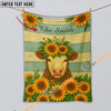 UniJames Sunflower Cattle On Farm Personalized Name Blanket