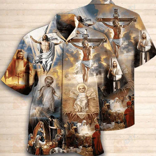 UniJames High Quality The Life Of Jesus Hawaiian Shirt - Jesus Hawaii Shirt - Christian Hawaiin Shirt For Men & Women