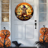 uni Halloween Highland Cattle All Printed 3D Round Metal Sign