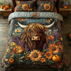 Highland Cow Horizon 3-Piece Quilted Bedding Set NCU0DK9619