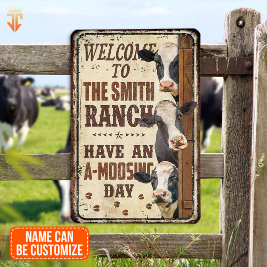 uni Holstein Have An AMOO-SING Day All Printed 3D Metal Sign