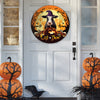 uni Halloween Holstein Cattle All Printed 3D Round Metal Sign