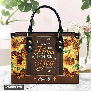 I Know The Plans I Have For You Jeremiah 29 11 Sunflower Butterfly, Personalized Gifts, Gifts for Women.