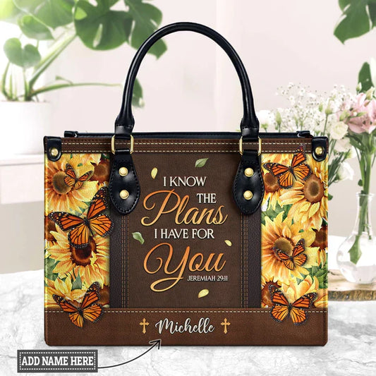 I Know The Plans I Have For You Jeremiah 29 11 Sunflower Butterfly, Personalized Gifts, Gifts for Women.