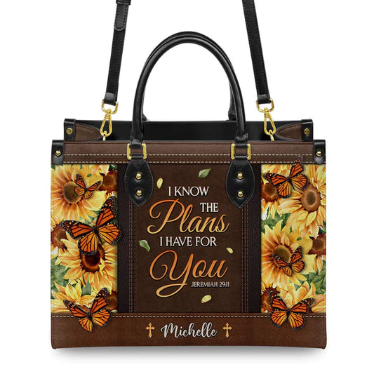 I Know The Plans I Have For You Jeremiah 29 11 Sunflower Butterfly, Personalized Gifts, Gifts for Women.